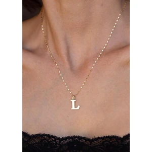 Bayar Gold 14 Ayar Altın L Harf Plaka Kolye