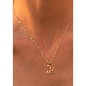 Bayar Gold 14 Ayar Altın Soft R Harf Kolye