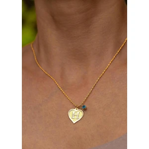 Bayar Gold 14 Ayar Altın H Harf Kalp Kolye