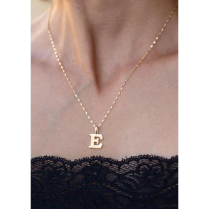 Bayar Gold 14 Ayar Altın E Harf Plaka Kolye