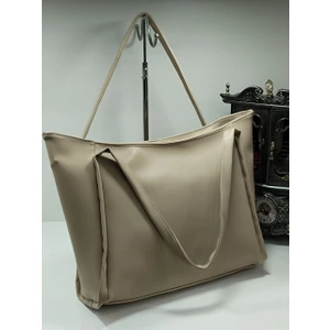 Büyük Boy Fermuar Kapamalı Kadın Omuz Çantası