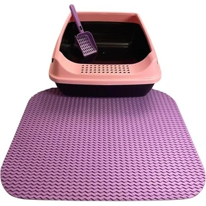 Chitto Açık Elekli Kedi Tuvaleti – Pembe - Silikon Paspas Kürek ve Kum