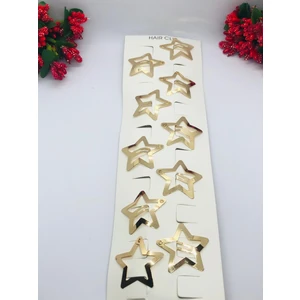 Çok Şık Yıldızlı Çıtçıtlı Saç Tokası 10'lu (3cm)