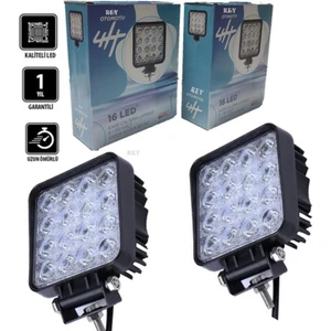 2 Adet 16 Ledli Çalışma Lambası Kalınlık 40MM 8-110 Volt IP67