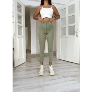 Paw Garage Çimalı Dar Paça Palazzo Pantolon, 4 Mevsim, En Boy Likralı, Favori Pantolon, Iş Pantolonu