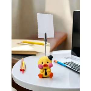 Siyah Kravatlı Sevimli Kawaii Sarı Civciv Fotoğraf Not Tutucu Ofis Masası Tutacak Hediyelik