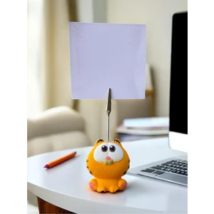 Tembel Sarı Kedi Fotoğraf Not Tutacağı Ofis Masası Hediyelik Tutucu