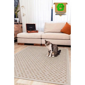 Melaris Halı Kedi Köpek Evcil Hayvan Halısı Kolay Temizlenebilir Hasır Halı Beda Pet