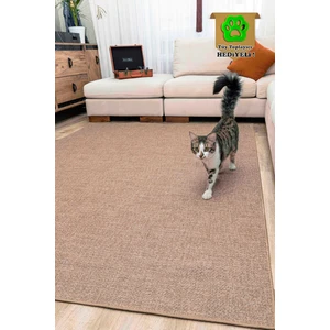 Melaris Halı Kedi Köpek Evcil Hayvan Halısı Kolay Temizlenebilir Naturel Jüt Halı Örme Kilim