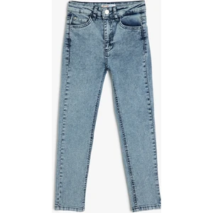 Ayarlanabilir Lastikli Pamuklu Denim Pantolon