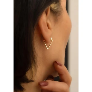 Bayar Gold 14 Ayar Altın Üçgen Küpe