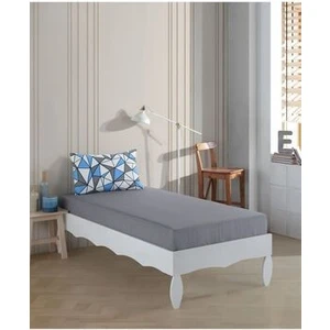 Uykulife Turkuaz Üçgen Kombin Tek Kişilik Lastikli Çarşaf Seti