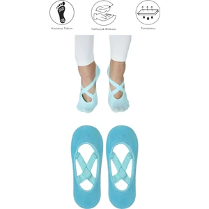 Maruf Shop 2 Adet Bayan Kaydırmaz Tabanlı Yoga Pilates Fitness Dans ve Spor Çorabı