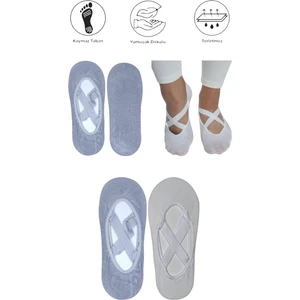 Maruf Shop 2 Adet Bayan Kaydırmaz Tabanlı Yoga Pilates Fitness Dans ve Spor Çorabı