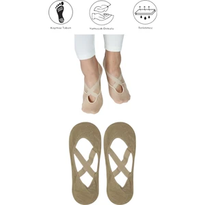 Maruf Shop 2 Adet Bayan Kaydırmaz Tabanlı Yoga Pilates Fitness Dans ve Spor Çorabı
