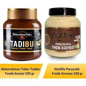 Abdurrahman Tatlıcı Tadıbu 330 gr + Nuttlife Parçacıklı Fındık Kreması 330 gr
