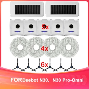 Ecovacs Deebot N30, N30 Pro-Omnı Robot Süpürge Yedek Parçaları, Yan Fırçalar Filtreler Paspas Bezleri Toz Torbaları (Yurt Dışından)