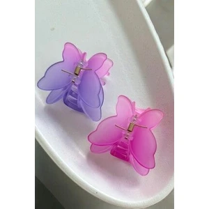 Kelebekli Kıskaçlı Mandal Toka Pembe Renkli - 2 Adet Butterfly Kıskaçlı Toka Kız Kadın Toka