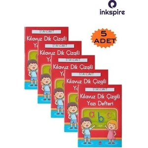 Güzel Yazı Defteri A4 Boy 19X27 cm 5 Adet Standart Kılavuz Dik Çizgili Yazı Defteri 24 Yaprak Defter