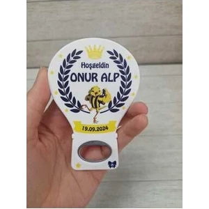 Onura Tasarlat 25 Adet Balon Magnet Açacak Yeni Doğan, Doğum Günü, Sünnet, Nişan, Söz, Sarı Lacivert Temalı