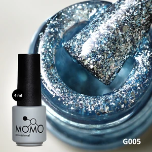 Momo Professional Glitter Kalıcı Oje G005, Yoğun Gümüş Parıltılı Turkuaz, 4 ml