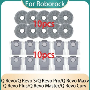 Roborock Q Revo S/q Revo Pro/q Revo Maxv/q Revo Master/q Revo Plus/q Revo Curv Vakum Parçaları Için 20 Adet Mop Ped Toz Torbası (Yurt Dışından)