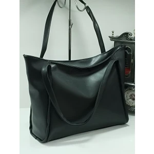 Büyük Boy Fermuar Kapamalı Kadın Omuz Çantası