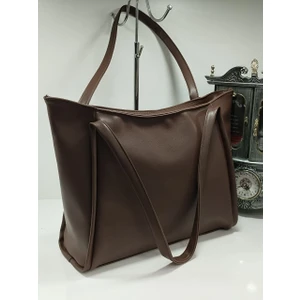 Büyük Boy Fermuar Kapamalı Kadın Omuz Çantası