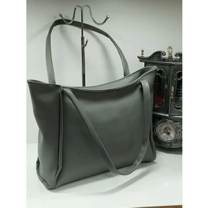 Büyük Boy Fermuar Kapamalı Kadın Omuz Çantası