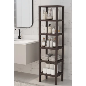 Mithra Life 6 Katlı Plastik Kahverengi Banyo Mutfak Rafı MIT1048