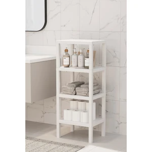 4 Katlı Plastik Beyaz Banyo Mutfak Rafı MIT1049