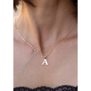 Bayar Gold 14 Ayar Altın A Harf Plaka Kolye