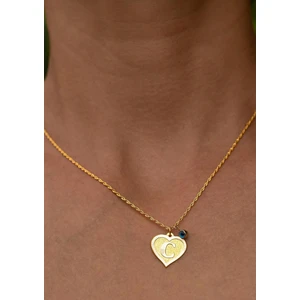 Bayar Gold 14 Ayar Altın C Harf Kalp Kolye