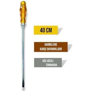 Tornavida Darbeli 40 cm Duz Tornavida