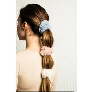 Üçlü Peluş Tüylü Lastik Toka