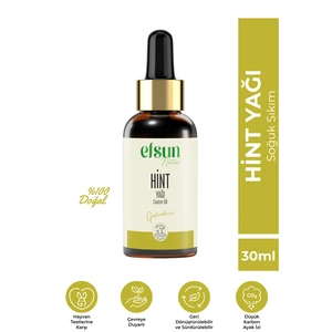 Efsun Natural %100 Saf Soğuk Sıkım Hint Yağı 30 ml – Parfümsüz, Besleyici Doğal Cilt ve Saç Bakım Yağı