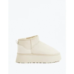 Eataly Shoes Süet Yüksek Taban Bilekte Bot Bej