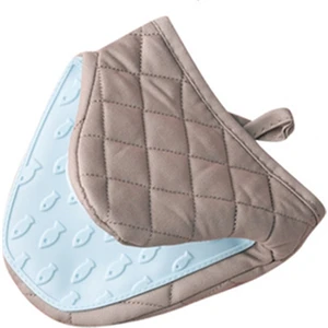 Mavi Stil Licone Anti-Haşlanma Fırın Eldiveni Eldiveni Potholder Mutfak Silikon Eldiven Tepsi Bulaşık Kase Tutucu Fırın Handschoen El Klipsi (Yurt Dışından)