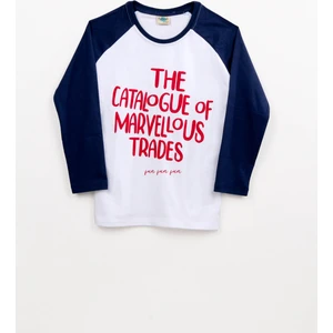 Pamuklu Uzun Kollu Baskılı Erkek Çocuk Tshirt Lacivert