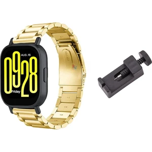 Redmud Teknoloji Xiaomi Redmi Watch 5 Active / Redmi Watch 5 Lite ile Uyumlu Klasik Çelik Kordon ve Ayarlama Aparatı