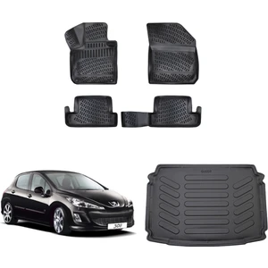 Peugeot 308 3D Havuzlu Paspas 2014 Sonrası + Bagaj Havuzu