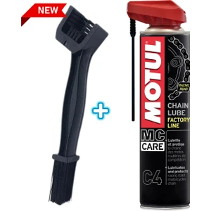 C4 Motosiklet Zincir Yağı 400 ml + Zincir Temizleme Fırçası Hediye
