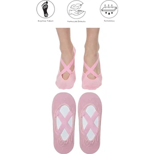 Maruf Shop 2 Adet Bayan Kaydırmaz Tabanlı Yoga Pilates Fitness Dans ve Spor Çorabı