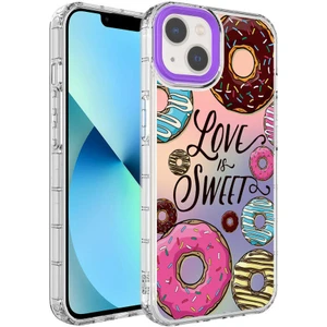 Apple iPhone 14 Kılıf Kamera Korumalı Renkli Desenli Sert Silikon Korn KAPAK-NO11