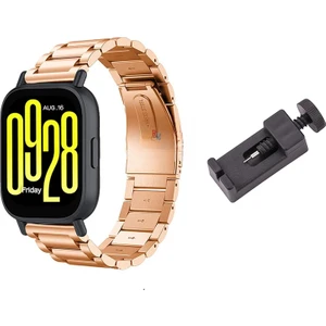 Redmud Teknoloji Xiaomi Redmi Watch 5 Active / Redmi Watch 5 Lite ile Uyumlu Klasik Çelik Kordon ve Ayarlama Aparatı