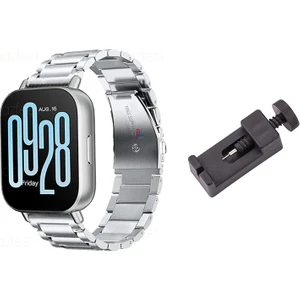 Redmud Teknoloji Xiaomi Redmi Watch 5 Active / Redmi Watch 5 Lite ile Uyumlu Klasik Çelik Kordon ve Ayarlama Aparatı