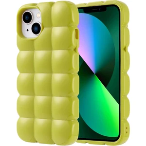 Apple iPhone 14 Kılıf Parlak Esnek Silikon Dom Dom Kapak-Yeşil
