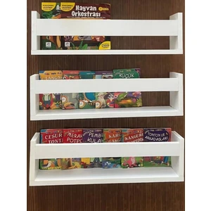 Çağla Design 3'lü Duvar Rafı Montessori Kitaplık
