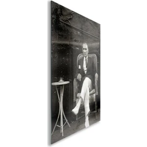 Atatürk Cam Tablo - Yatay Motif 01-074