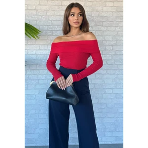 Kadın Madonna Yaka Kaşkorse Bluz